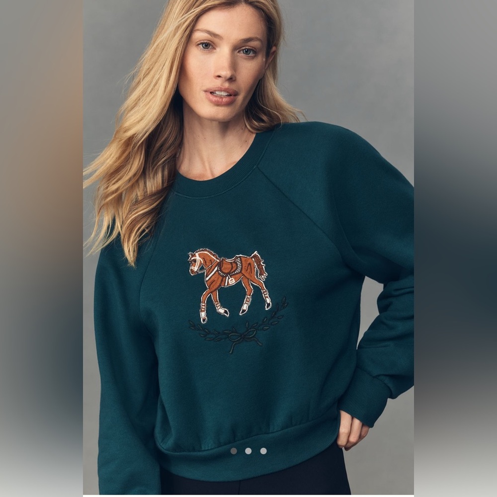 Maeve NWT Embroidered Shrunken Crew Neck Sweatshirt